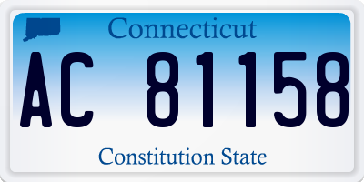 CT license plate AC81158