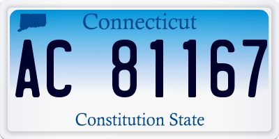 CT license plate AC81167
