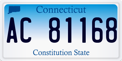 CT license plate AC81168