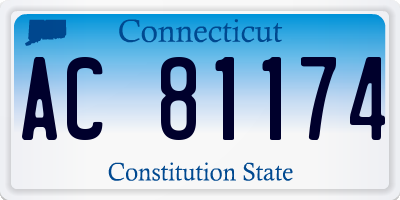 CT license plate AC81174