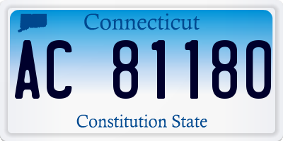 CT license plate AC81180