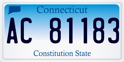 CT license plate AC81183
