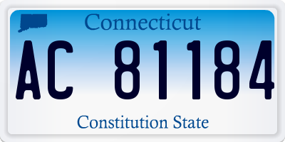 CT license plate AC81184