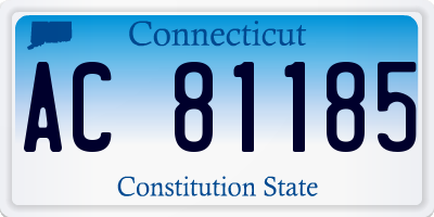 CT license plate AC81185