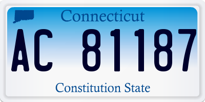 CT license plate AC81187