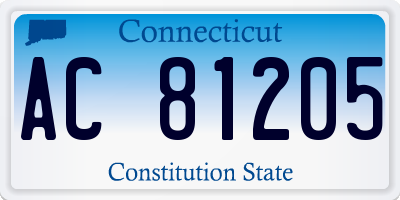 CT license plate AC81205