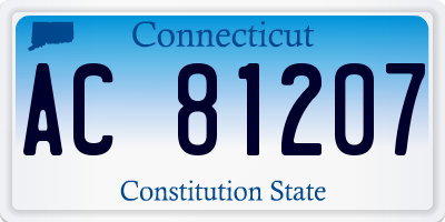 CT license plate AC81207