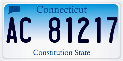 CT license plate AC81217