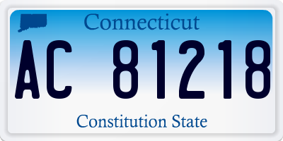 CT license plate AC81218