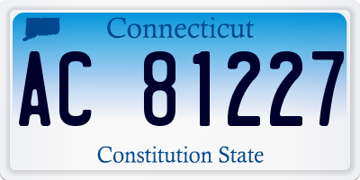 CT license plate AC81227