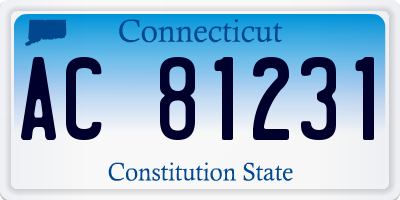 CT license plate AC81231