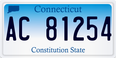 CT license plate AC81254