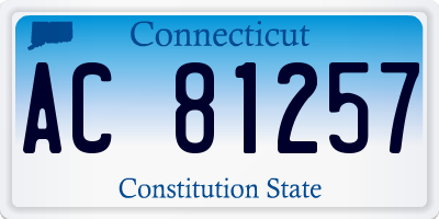CT license plate AC81257