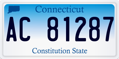 CT license plate AC81287