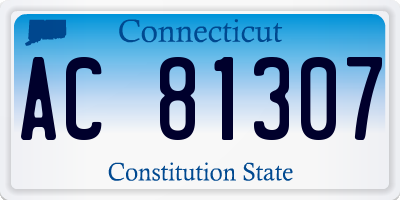 CT license plate AC81307