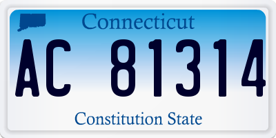 CT license plate AC81314