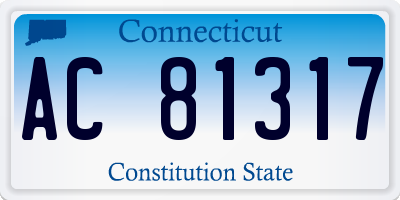 CT license plate AC81317
