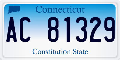 CT license plate AC81329