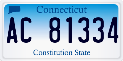 CT license plate AC81334