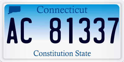 CT license plate AC81337