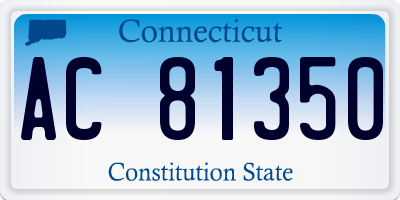 CT license plate AC81350