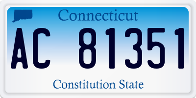 CT license plate AC81351