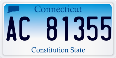 CT license plate AC81355