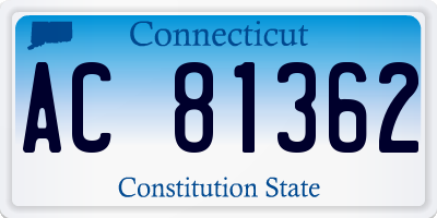 CT license plate AC81362