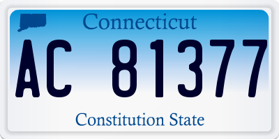CT license plate AC81377