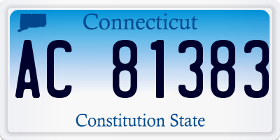 CT license plate AC81383