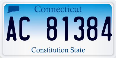 CT license plate AC81384