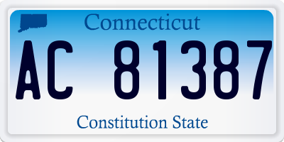 CT license plate AC81387