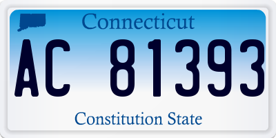 CT license plate AC81393