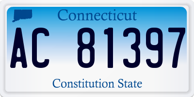 CT license plate AC81397