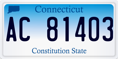 CT license plate AC81403