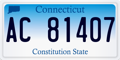 CT license plate AC81407