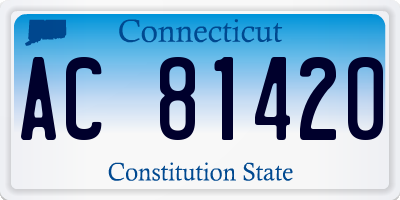 CT license plate AC81420