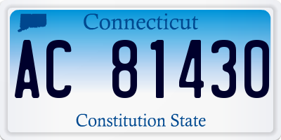 CT license plate AC81430