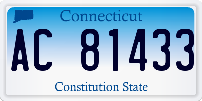 CT license plate AC81433