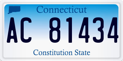 CT license plate AC81434