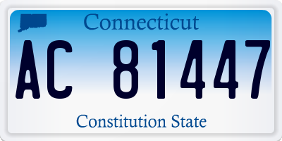 CT license plate AC81447