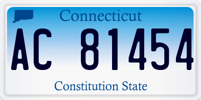 CT license plate AC81454