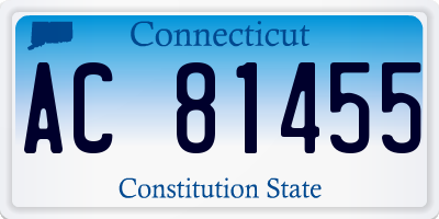 CT license plate AC81455