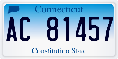 CT license plate AC81457