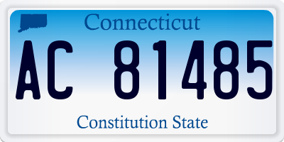 CT license plate AC81485