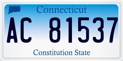 CT license plate AC81537