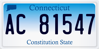 CT license plate AC81547