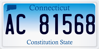 CT license plate AC81568