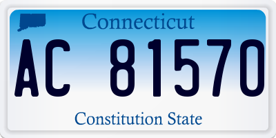 CT license plate AC81570