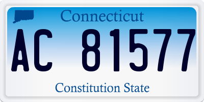 CT license plate AC81577